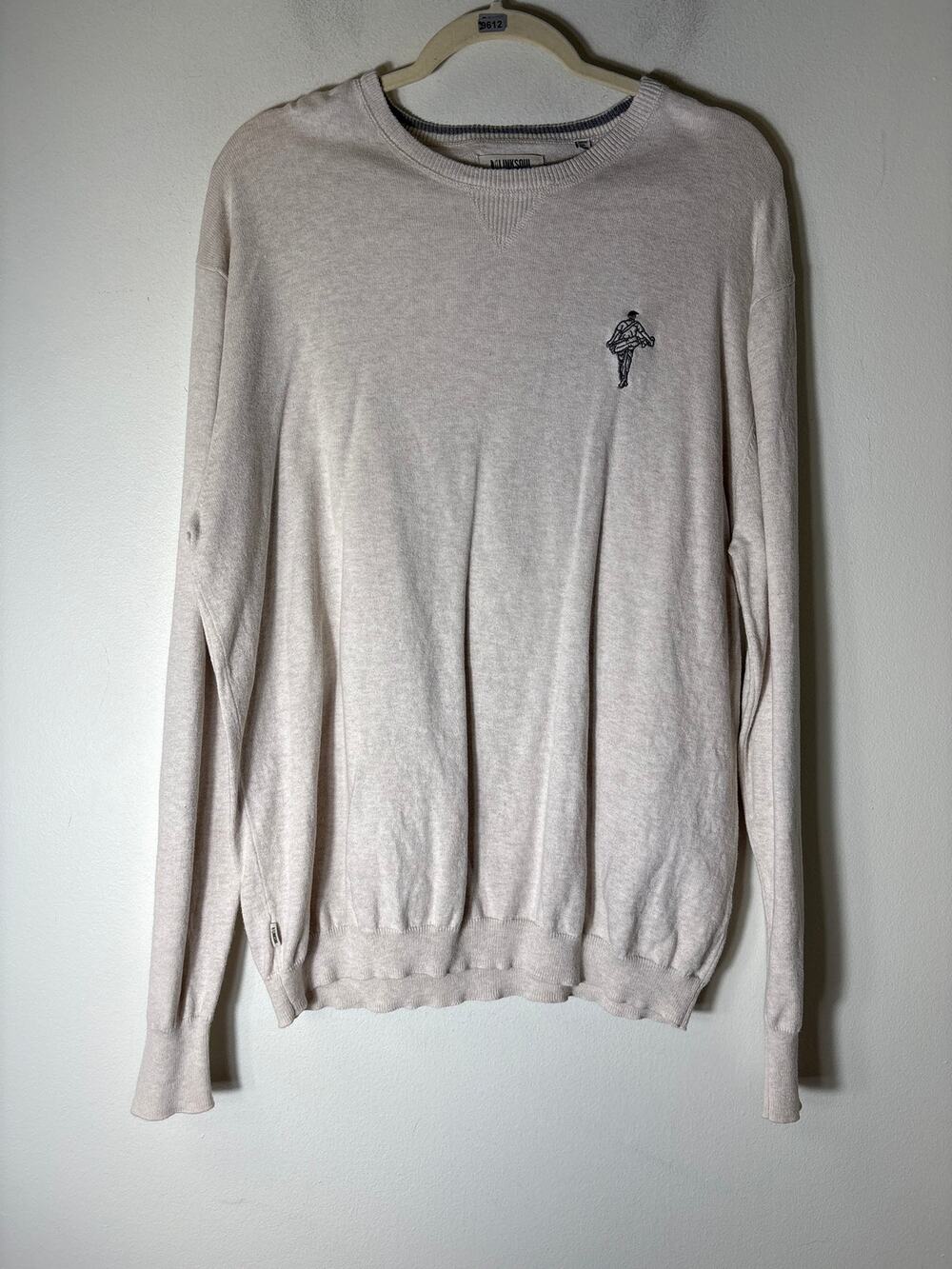 Men's Link Soul Off White Long Sleeve Knit Sweater Sz L